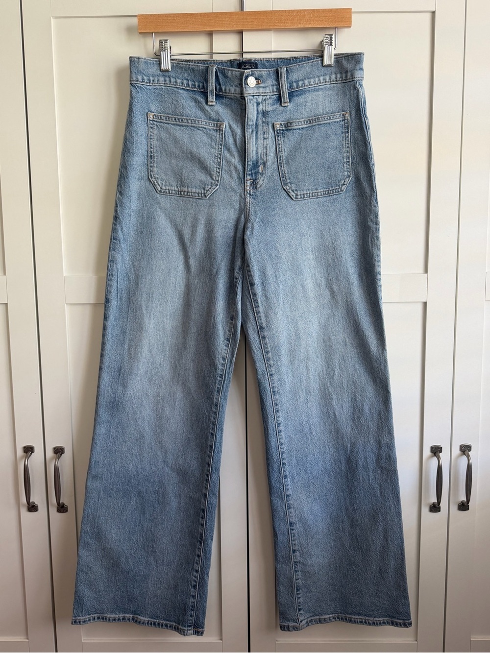 J.Crew Factory Slim Wide-Leg Patch-Pocket Jean in All-Day Stretch Size 28